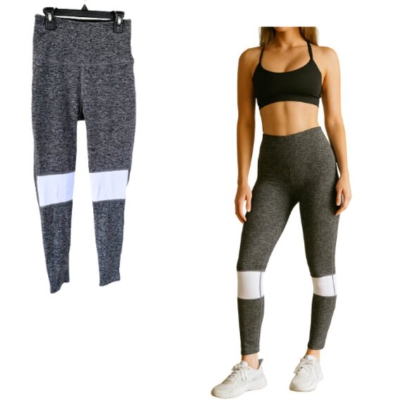Beyond Yoga Pants - BEYOND YOGA Grey White Spacedyed Colorblock Legging Size M